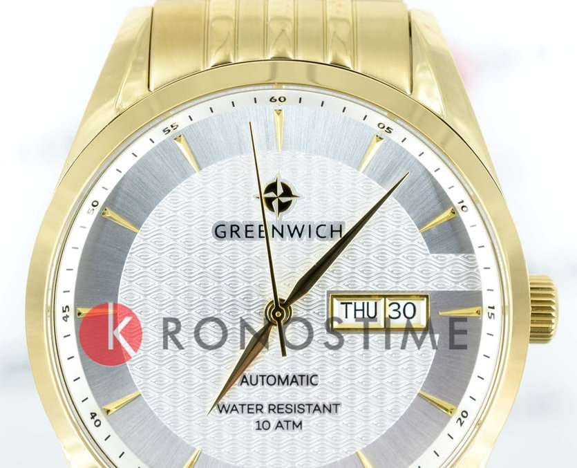 Greenwich Greenwich Good Luck Classic GW 074.20.33,  англия мужские часы на браслете сталь c pvd покрытием боковой вид